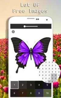 Cor da borboleta pelo número - arte do pixel Screen Shot 5
