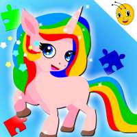 Rainbow Pony Unicorn Puzzles Games For Kids