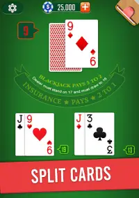 Blackjack 21 card game Screen Shot 9
