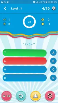 Maths Quiz - Maths Puzzle - English Quiz Screen Shot 0