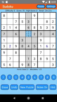 Sudoku Screen Shot 3