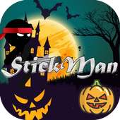 Stickman run : Halloween game