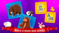 Smart games for kids: Where whose mom - animals Screen Shot 0