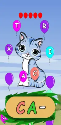 Balloon Pop : Kids Word Game (Animals Version) Screen Shot 0