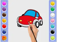 Mewarnai mobil : permainan menggambar anak-anak Screen Shot 6