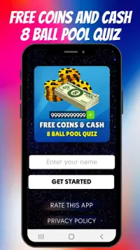 Free Coins and Cash 8 Ball Pool Quiz Screen Shot 0