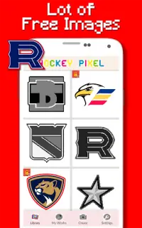 Hockey Logo Color By Number - Pixel Art Screen Shot 1