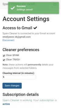 Spam & Trash Auto Delete Gmail Screen Shot 2