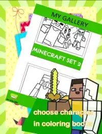 Coloring Books Mine Craft Game Screen Shot 1