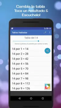 Juegos Matemáticos Tablas de Multiplicar Habladas Screen Shot 3