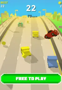 Blocky Car Racing : Traffic Racer 3D Screen Shot 2