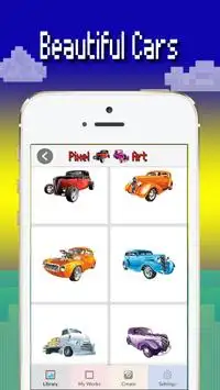 Cars color by number: Pixel art vehicle coloring Screen Shot 1