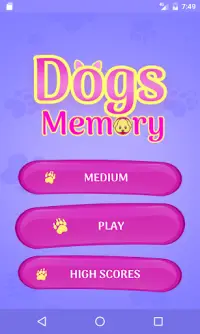 Cute Dogs Memory Match Juego ❤ Screen Shot 1