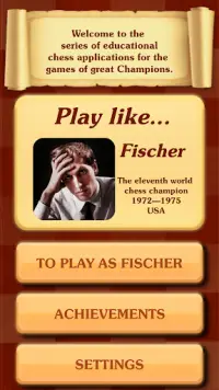 Chess legacy: Play like Fischer Screen Shot 0