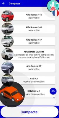 Voiture Quiz Jeu 2019 (français) Screen Shot 5