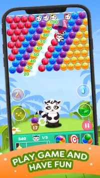 Raccoon Bubble Shooter Game 2021: Pop Bubble Games Screen Shot 0