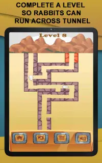 Rabbit Tunnel - Path Puzzle game Screen Shot 5
