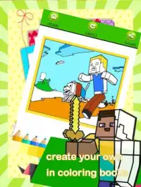 Coloring Books Mine Craft Game Screen Shot 2