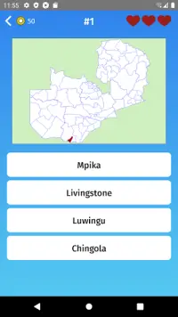 Zambia: Regions & Provinces Map Quiz Game Screen Shot 1