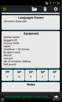 Fifth Edition Character Sheet Screen Shot 5