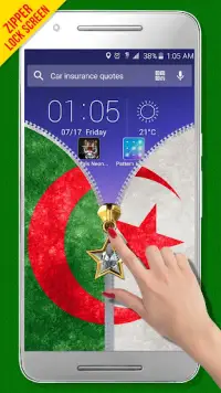 Algeria Flag Zipper LockScreen Screen Shot 3