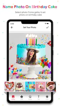 Name Photo On Birthday Cake - Birthday Photo Frame Screen Shot 1
