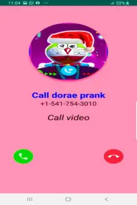 Best contact Fake Chat dorae And Video Call Screen Shot 1