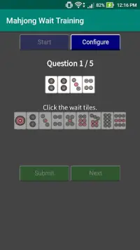 Mahjong Wait Training Screen Shot 0