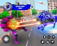 Mega Lion Robot Car Transform- Robot Shooting Game Screen Shot 12