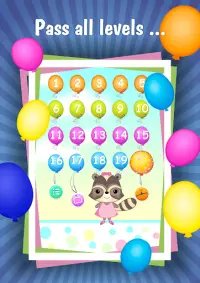 Candy Raccoon: Pop Balloons Screen Shot 8
