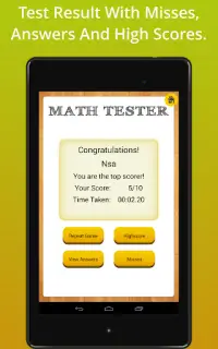 Math Tester FREE Screen Shot 5