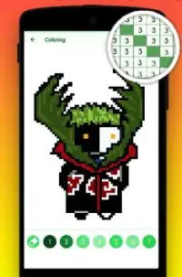 Color By Number Naruto pixel art Screen Shot 3