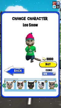 Leo Cat Run hielo - Frozen City Screen Shot 6