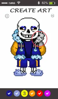 Sans Pixel Art - Paint By Number Screen Shot 2