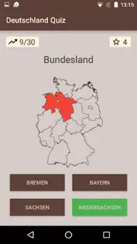 Quiz Deutschland: Bundesländer und Hauptstädte Screen Shot 2