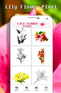 Lilienblütenfarbe nach Anzahl - Pixel Art Screen Shot 0