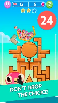 Chickz - Physics based puzzle game Screen Shot 2