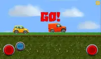 Racing on cartoon cars on the hills and mountains Screen Shot 1