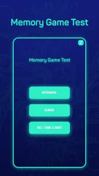 Memory Game Test Screen Shot 1