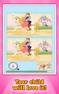 Putri dan Pony: Temukan Perbedaannya * Game Gratis Screen Shot 9