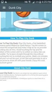 Dunk City Flying Ball 2018 Screen Shot 0