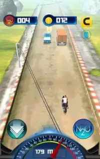 Downhill Moto - Traffic Smash Screen Shot 0