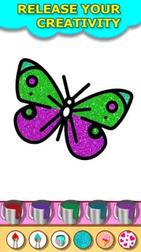 Glitter Butterfly Coloring Screen Shot 1