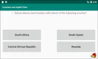 Countries, Capital cities, Continents, Flags Quiz Screen Shot 3