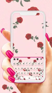 Girly Rose Keyboard Background Screen Shot 0