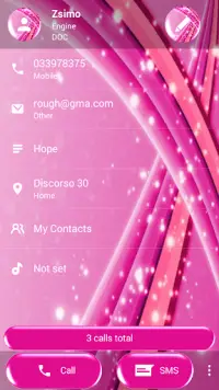 Dialer Theme Sparkling Pink Screen Shot 4