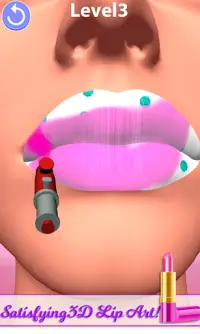 Lip Art 3D Satisfying Lipstick Tattoo Art Game Screen Shot 2