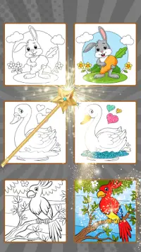 Tiere Färbung: Kinder-Spiel Screen Shot 2