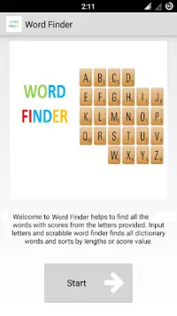 Word Finder Scrabble Solver Screen Shot 0