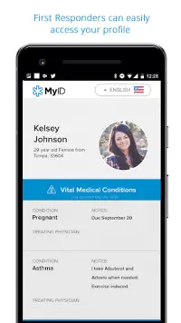 MyID – Medical ID Profile Screen Shot 0